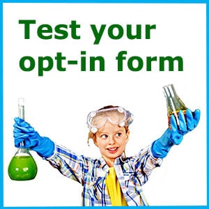 a/b split test your email opt-in forms