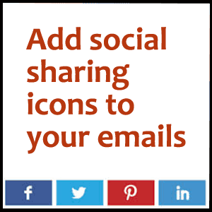 add social sharing buttons to the footer of your emails