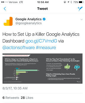 google analytics' official account shares my blog posts