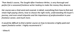freelance writing course testimonial